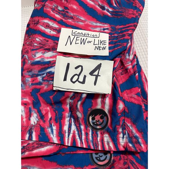 NEFF Board Shorts Mens Red Blue Tie Dye Unlined Shorts Size Medium - Picture 4 of 10